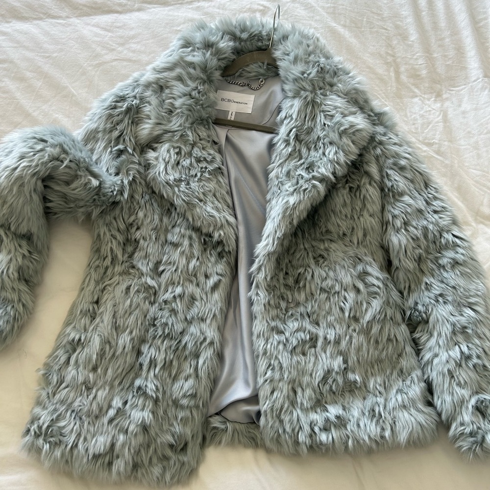 BCBG faux fur jacket - light blue